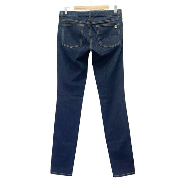 Tory Burch Jeans Low Rise Super Skinny Dark Rinse Wash Extra Long Size 28 | 6 - Picture 3 of 15